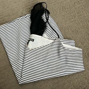 Express B&W Tank with lace detail. Self tan stain inside as shown